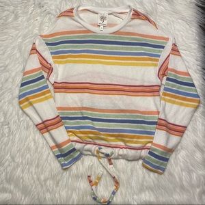 Self esteem striped 🌈 rainbow sweater Size S